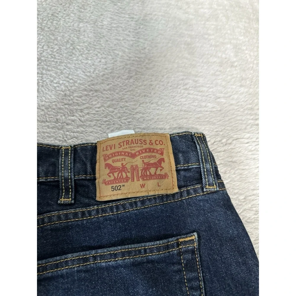 Levi's 502 Tapered Regular Blue Denim Jeans 44x36 Act ( 44x34 ) Pants